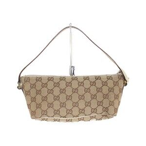 Gucci Canvas Accessory Brown Handbag Pouch Beige Tan